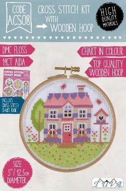 TUVA - WOODEN HOOP CROSS STITCH KIT 12,5 CM ACS08