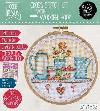 TUVA - WOODEN HOOP CROSS STITCH KIT 15,5 CM BCS06