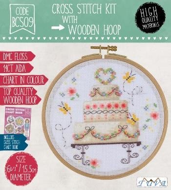 TUVA - WOODEN HOOP CROSS STITCH KIT 15,5 CM BCS09