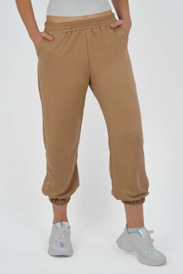  - WOMEN SWEATPANTS WITH ELASTIC BAND BROWN COLOR