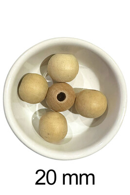  - AHŞAP BONCUK 101 HAM 20MM (5 Lİ PAKET)