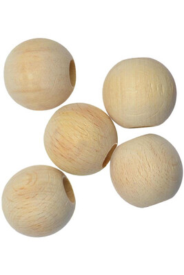 WOODEN BEADS 200 CRUDE 26MM (5 PEİCES) - Thumbnail