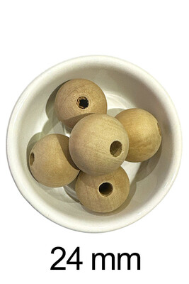  - AHŞAP BONCUK 200 HAM 24MM (5 Lİ PAKET)