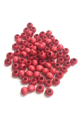  - WOODEN BEADS 306 RED 10 MM