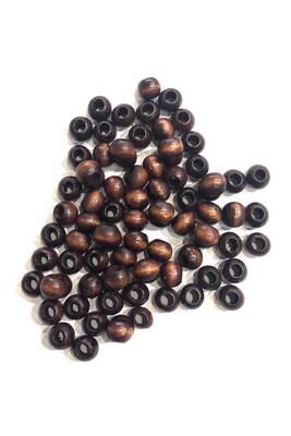 WOODEN BEADS 308 DARK BROWN 10 MM - Thumbnail
