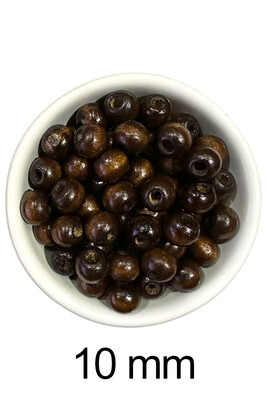  - WOODEN BEADS 308 DARK BROWN 10 MM