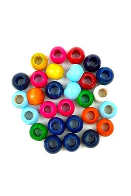  - AHŞAP BONCUK 400 KARIŞIK 14 MM 25 GR