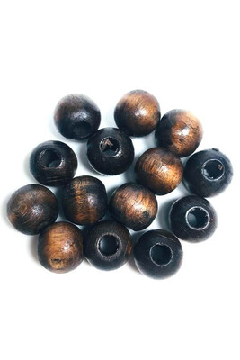  - WOODEN BEADS 600 BROWN 17 MM 25 GR