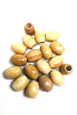  - WOODEN BEADS OVAL 702 BEİGE 19 MM 25 GR