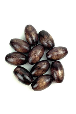  - WOODEN BEADS OVAL 800 BROWN 26 MM 25 GR