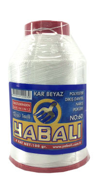 YABALI DANTEL İPLİĞİ NO:60 KAR BEYAZ 100 GR - 1