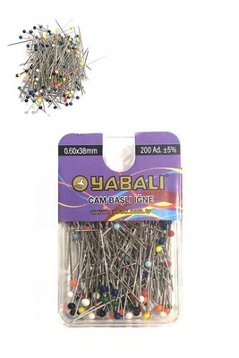 YABALI - 362 COLORED GLASS HEAD NEEDLE 200 pcs