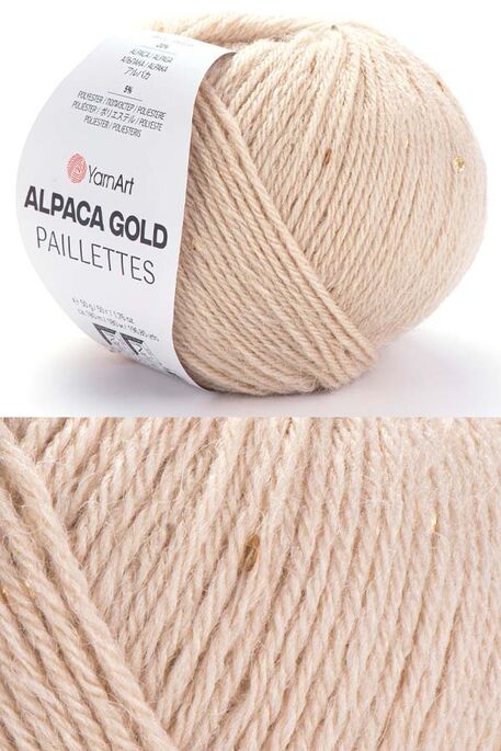 YARNART - YARNART ALPACA GOLD PAILLETTES 9302 Sütlü Kahve