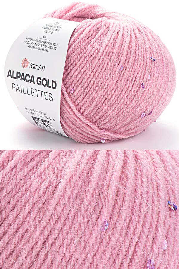 YARNART ALPACA GOLD PAILLETTES 9306 Gül Kurusu