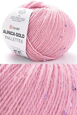 YARNART ALPACA GOLD PAILLETTES 9306 Gül Kurusu