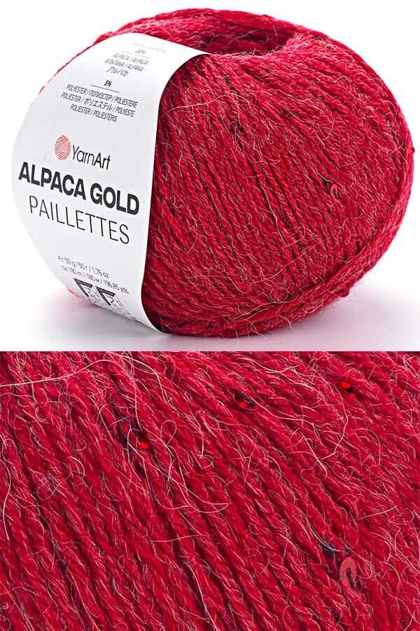 YARNART ALPACA GOLD PAILLETTES 9307 Kırmızı
