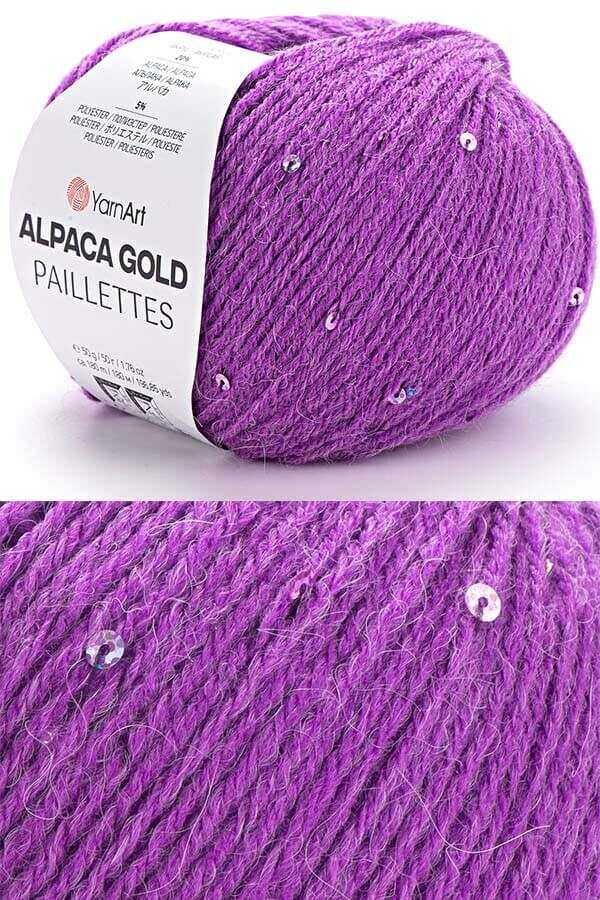 YARNART ALPACA GOLD PAILLETTES 9308 Erguvan