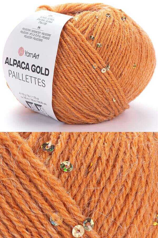 YARNART ALPACA GOLD PAILLETTES 9311 Hardal