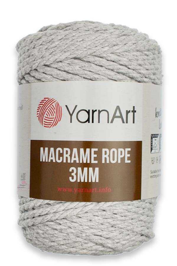 YARNART MACRAME ROPE 3MM 756 Gri