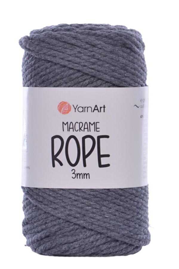 YARNART MACRAME ROPE 3MM 758 Antrasit