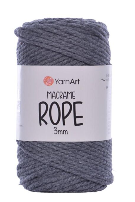 YARNART - YARNART MACRAME ROPE 3MM 758 Antrasit