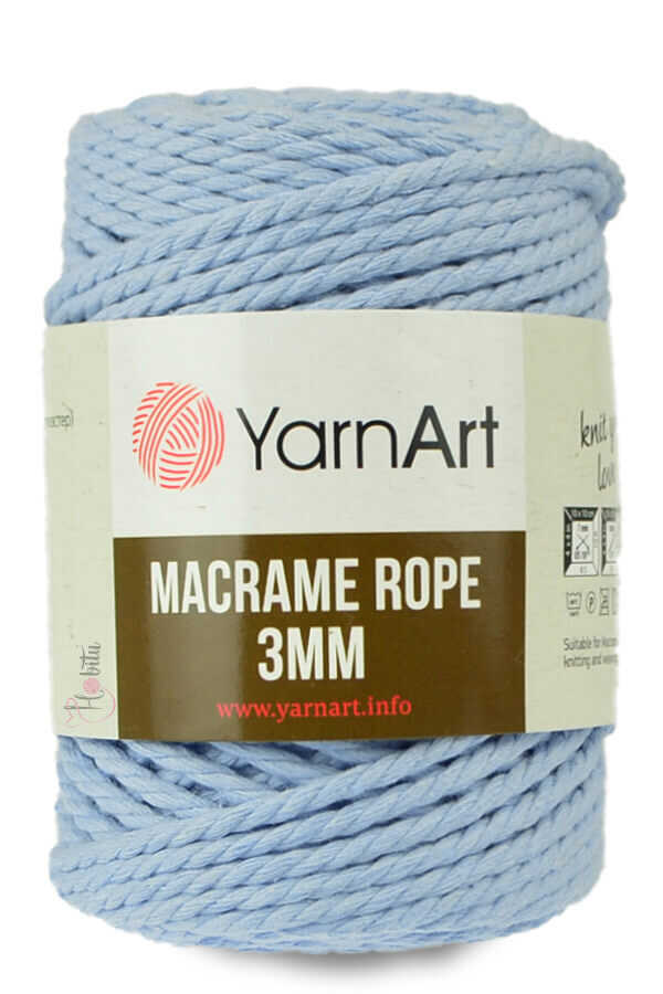 YARNART MACRAME ROPE 3MM 760 Açık Mavi