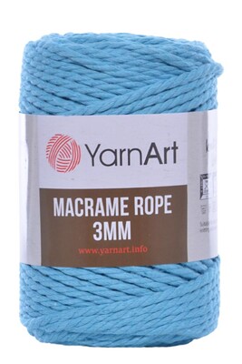 YARNART - YARNART MACRAME ROPE 3MM 763 Turkuaz