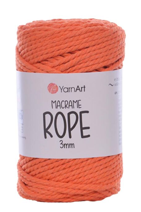 YARNART - YARNART MACRAME ROPE 3MM 770 Turuncu