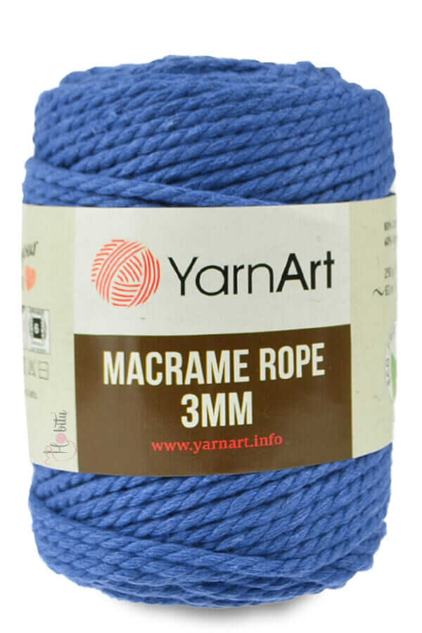YARNART MACRAME ROPE 3MM 772 Saks Mavi