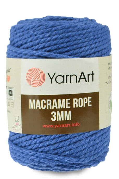 YARNART - YARNART MACRAME ROPE 3MM 772 Saks Mavi