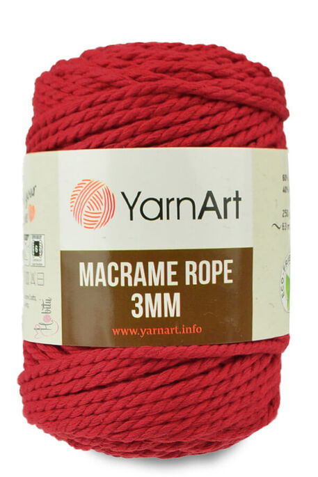 YARNART - YARNART MACRAME ROPE 3MM 773 Kırmızı