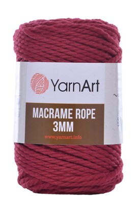 YARNART - YARNART MACRAME ROPE 3MM 781 Bordo