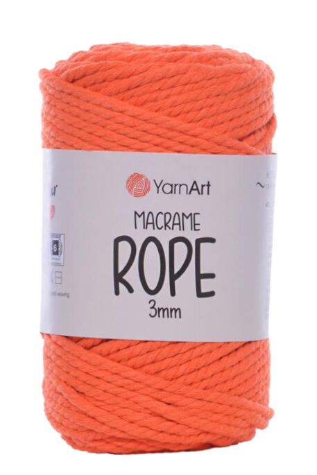 YARNART - YARNART MACRAME ROPE 3MM 800 Turuncu