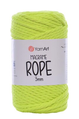 YARNART - YARNART MACRAME ROPE 3MM 801 Neon Sarı