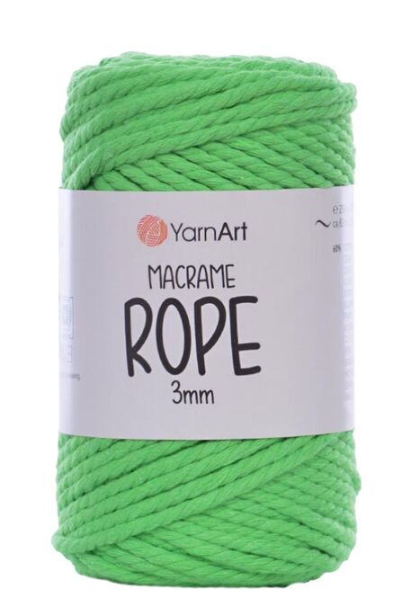 YARNART - YARNART MACRAME ROPE 3MM 802 Yeşil