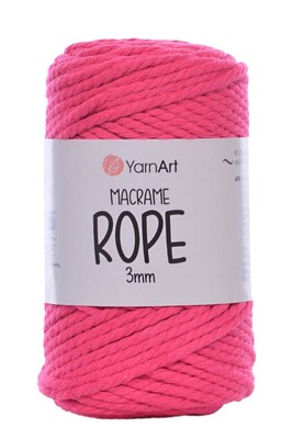 YARNART - YARNART MACRAME ROPE 3MM 803 Neon Pembe